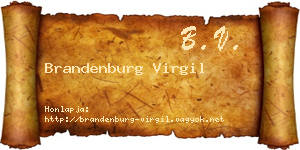 Brandenburg Virgil névjegykártya
